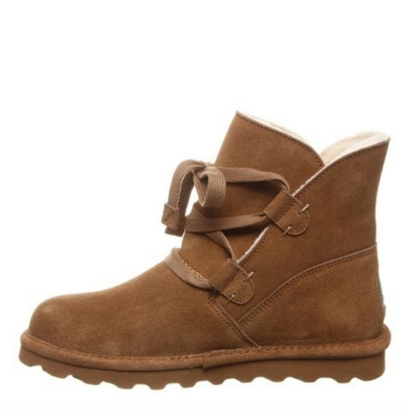 Bearpaw Zora Suede Booties Hickory Brown - Picture 3 of 16